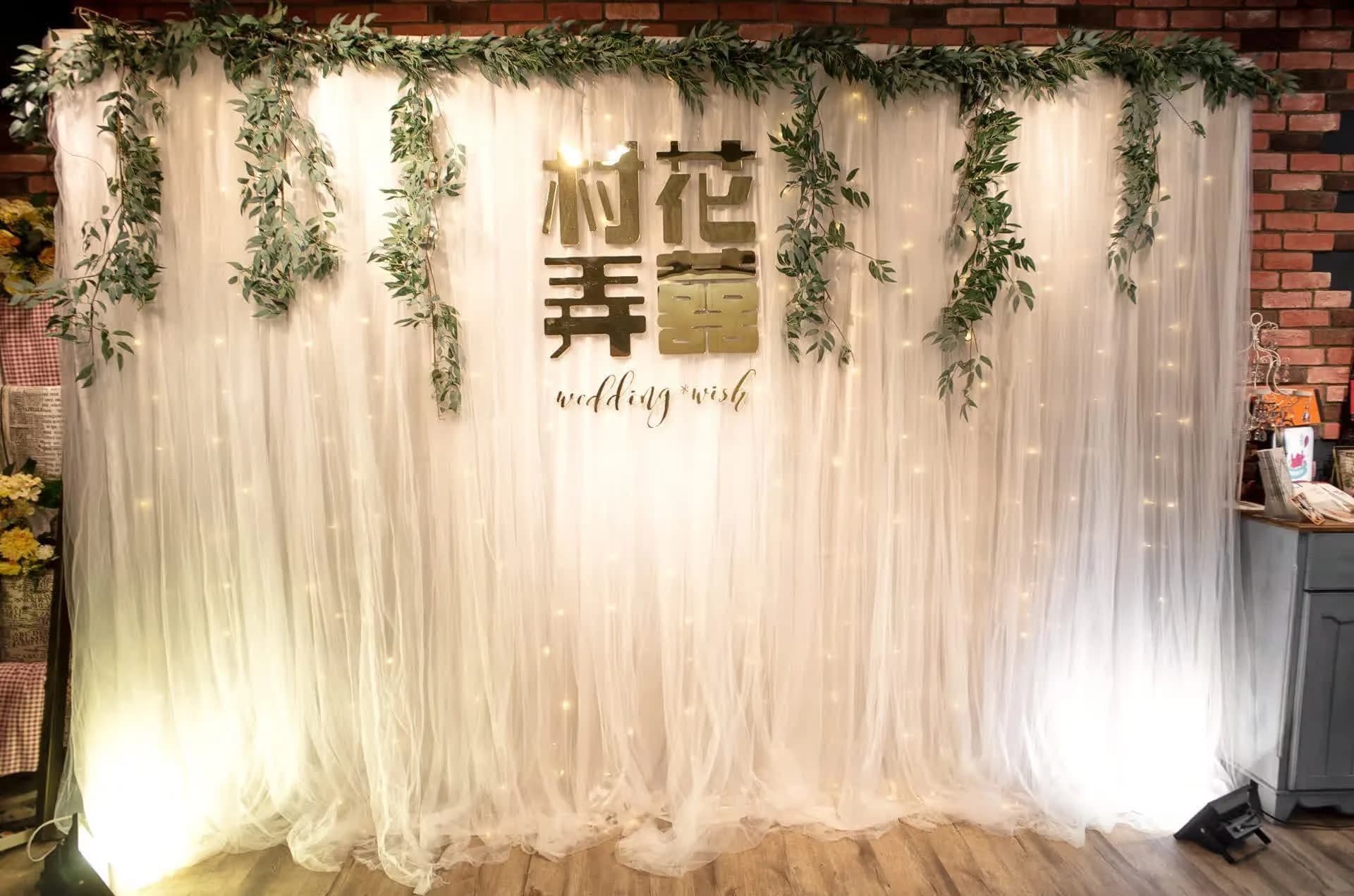 森林雪紡燈泡串─草葉款